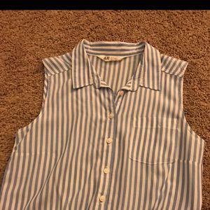 H&M Girls Blue Striped Tanktop